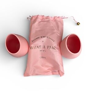 Odeme Blush Silicone Wine Glasses with Pouch